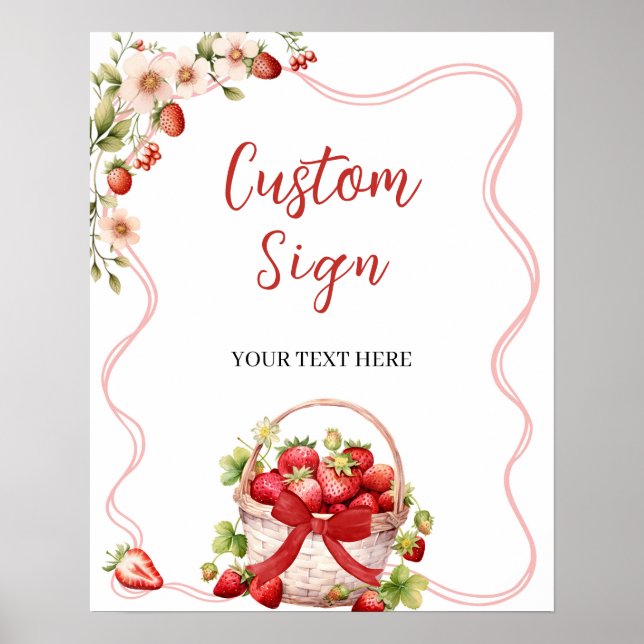 Coquette Berry in Liebe Custom Party SIgn Poster (Vorne)