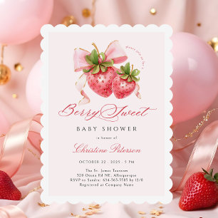 Coquette Berry Sweet Baby Dusche Einladung