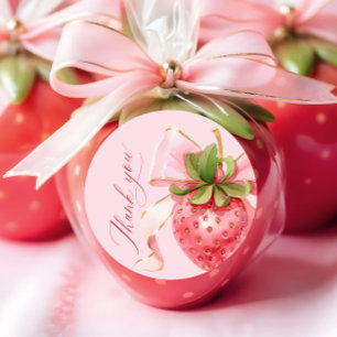 Coquette Berry Sweet Baby Shower Runder Aufkleber