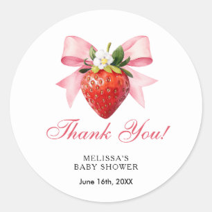 Coquette Berry Sweet Babyparty Runder Aufkleber