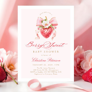 Coquette Berry Sweet Floral Babyparty-Einladung Einladung
