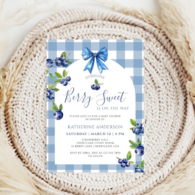 Coquette Berry Sweet Heidelbeere Babydusche Einladung (Von Creator hochgeladen)