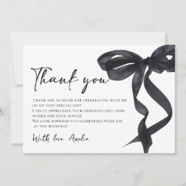Coquette Black Bow Brautparty Vielen Dank, dass Si Dankeskarte