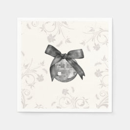 Coquette Black Bow & Disco Ball Elegante Serviette
