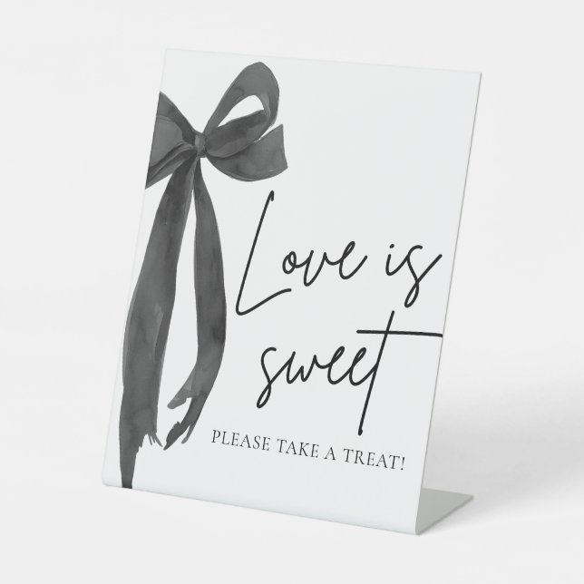 Coquette Black Bow Liebe ist Sweet Leckerei Gefall Sockelschild (Vorderseite)