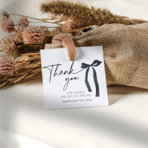 Coquette Black Bow Zähmung der Knoten Danke Geschenkanhänger