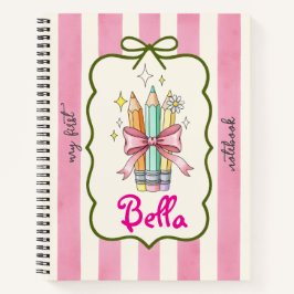 Coquette Bleistifte Design Rosa Streifen Notizbuch