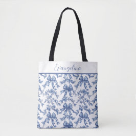 Coquette Blue and White Toile Bride Bachelorette Tasche