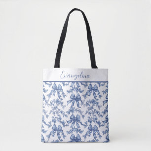 Coquette Blue and White Toile Bride Bachelorette Tasche
