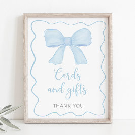 Coquette Blue Bow Cards und Geschenke Babydusche Z Poster