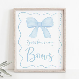 Coquette Blue Bow schätzt wie viele Baby Showspiel Poster