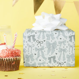 Coquette Blue Bows & Hearts Geschenkpapier