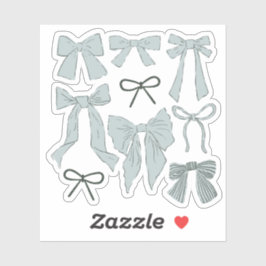 Coquette Blue Bows Romantik Aufkleber