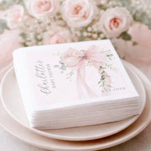 Coquette-Bogen-Grünzeug Baby in Blüte Baby-Party Serviette