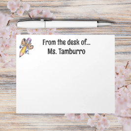 Coquette-Bogen personalisiert mit dem Namen zurück Notizblock