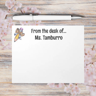 Coquette-Bogen personalisiert mit dem Namen zurück Notizblock