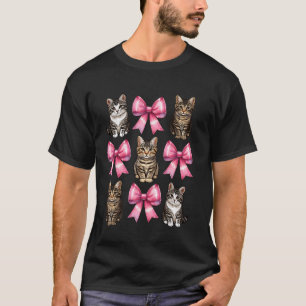 Coquette-Bogen-Tabby-Katze-Mama-Schleife-Muttertag T-Shirt
