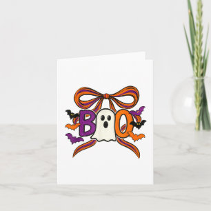 Coquette Boo Ghost Bow Niedlich Spooky Funny Hallo Karte