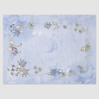 Coquette Border Wasserfarbe Seidenpapier