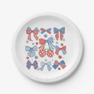 Coquette Bow 4. Juli USA Patriotic Pappteller