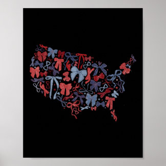 Coquette Bow America Karte 4. Juli Unabhängigkeit Poster
