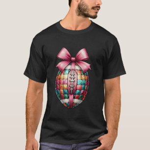 Coquette Bow American Football Disco Checkered Pat T-Shirt