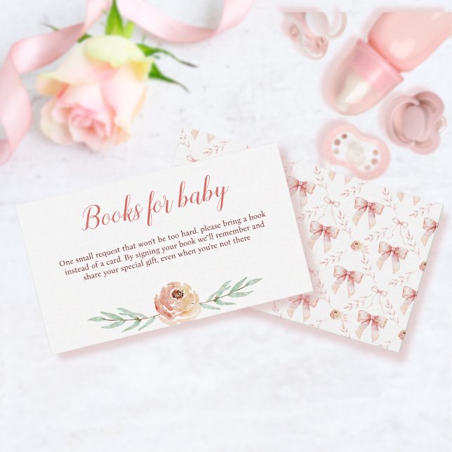 Coquette Bow and Florals Books for Baby Card Visitenkarte (Von Creator hochgeladen)