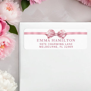 Coquette Bow Baby Dusche Rücksendeadresse Etikett 