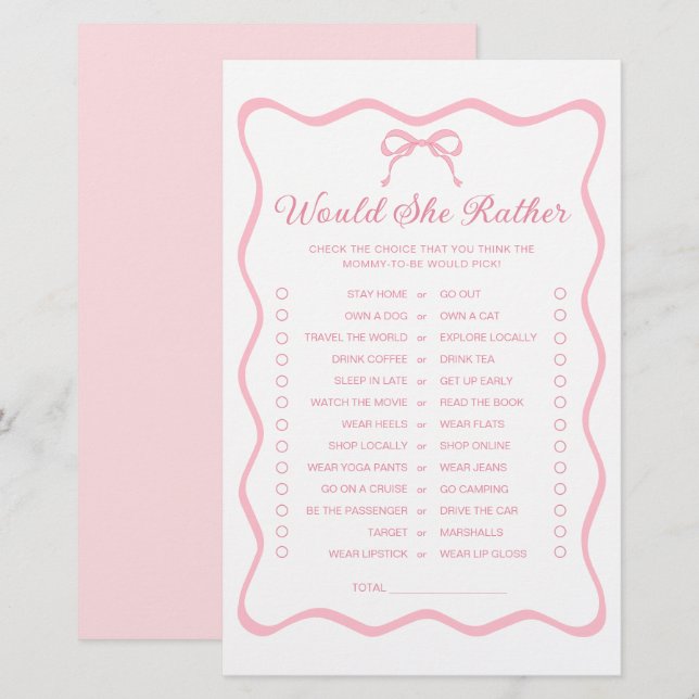 Coquette Bow Baby Dusche würde sie eher Spiel (Vorne/Hinten)