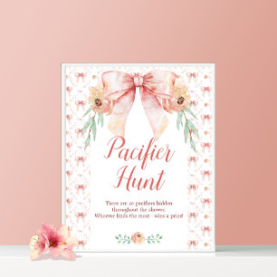 Coquette Bow Baby shower Ne dites pas Baby Poster