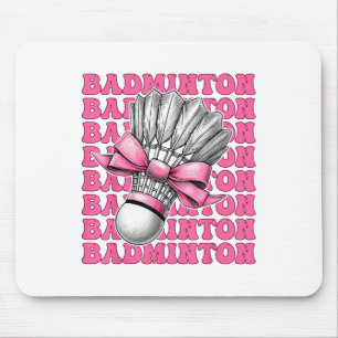 Coquette Bow Badminton Player Shuttle Girl Mama Bu Mousepad