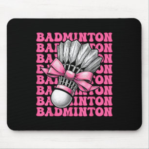 Coquette Bow Badminton Player Shuttle Girl Mama Bu Mousepad