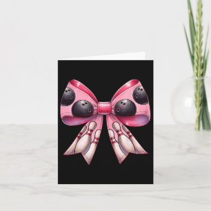 Coquette Bow Bowling Ll Buttone Muster Bowler Pink Karte