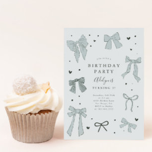 Coquette Bow Boy Invitation de fête d'anniversaire