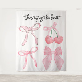 Coquette Bow Brautparty Foto Hintergrund Wandteppich