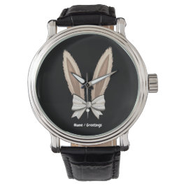 Coquette Bow Bunny Oars Niedliches Kaninchen Happy Armbanduhr
