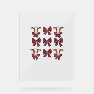 Coquette Bow Christmas Highland Kuh Santa Niedlich Acrylschild