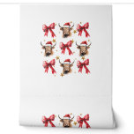 Coquette Bow Christmas Highland Kuh Santa Niedlich Tapete<br><div class="desc">Coquette Bow Weihnachtskühe Weihnachtsmann Niedliche Weihnachtsmädchen _2</div>