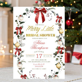 Coquette Bow Christmas Merry Little Bridal Shower Einladung