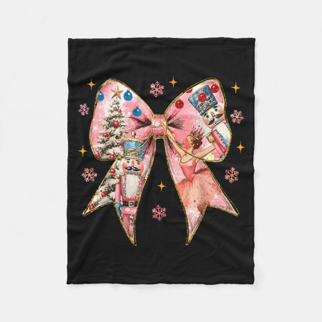 Coquette Bow Christmas Nutcracker Ballet Festive W Fleecedecke (Vorderseite)