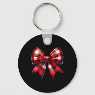 Coquette Bow Christmas Red Buffalo Kariert Xmas Wo Schlüsselanhänger