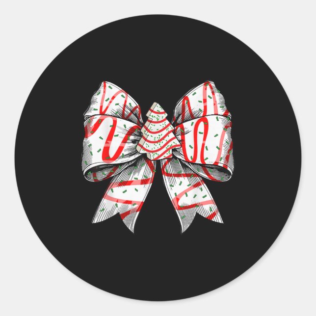 Coquette Bow Christmas Tree Cake Christmas Vibes G Runder Aufkleber (Vorderseite)