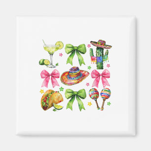 Coquette Bow Cinco De Mayo Sombrero Piñata &Amp; T Magnet