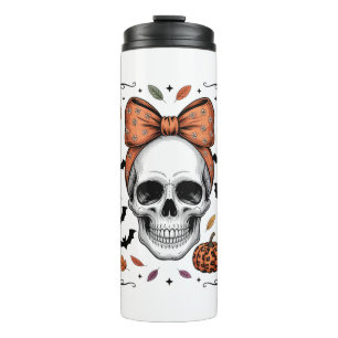 Coquette Bow, Cosy Fall Skull, Herbst, Herbst Thermosbecher