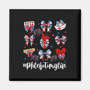 Coquette Bow Fireworks Phlebotomy Happy 4. Juli Magnet
