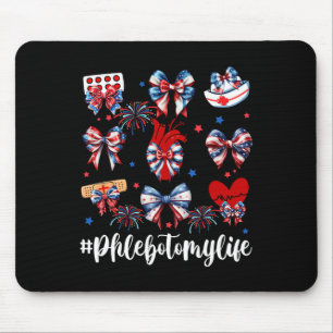Coquette Bow Fireworks Phlebotomy Happy 4. Juli Mousepad