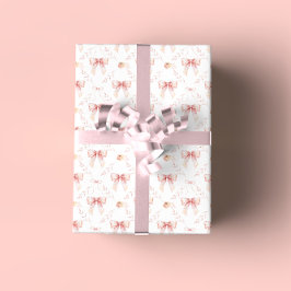Coquette bow Floral Baby Dusche Geschenkpapier