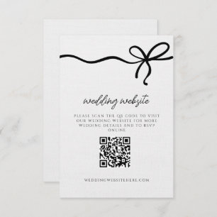 Coquette Bow Formal Wedding Details QR Code Begleitkarte