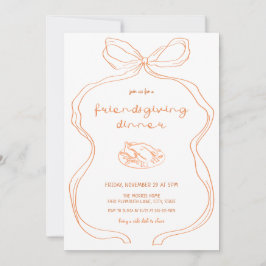 Coquette Bow Friendsgiving Dinner Einladung
