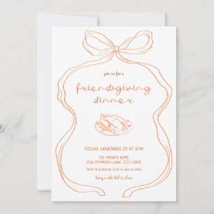 Coquette Bow Friendsgiving Dinner Einladung